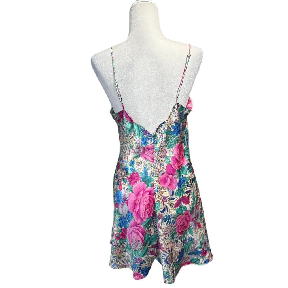 Victoria’s Secret Gold Label Floral Satin Slip Dress Medium Vintage Y2K Lingerie - Picture 2 of 7